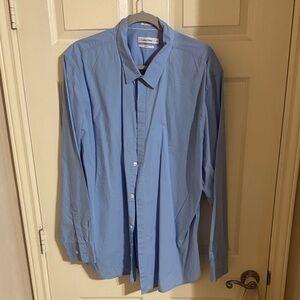 Calvin Klein Men's Sky Blue Button-Up Dress Shirt